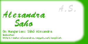 alexandra saho business card